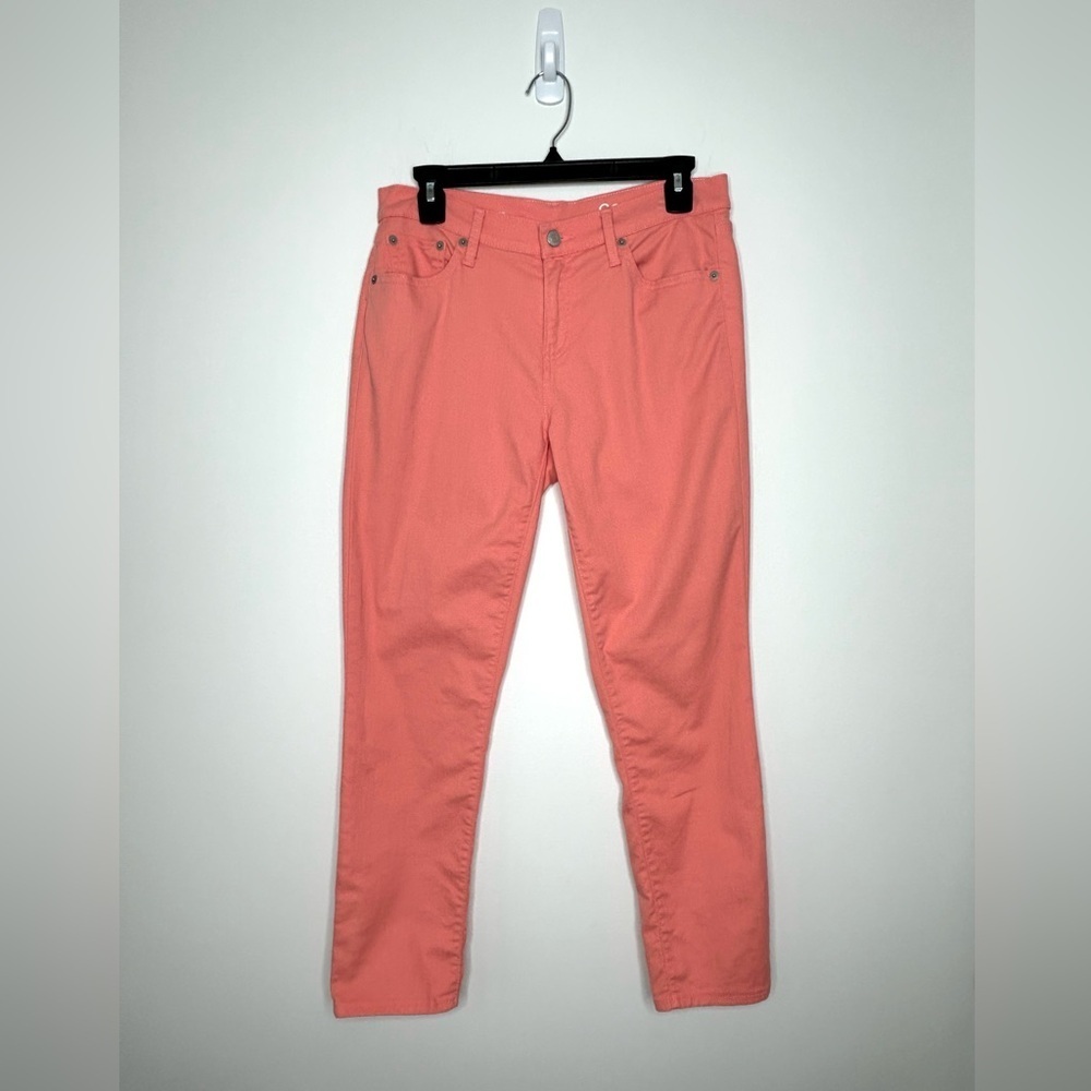 Gap Women’s 27r Skinny Ankle Jeans Coral Peach Cropped Beach Vacay Coastal 90s